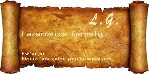 Lazarovics Gergely névjegykártya